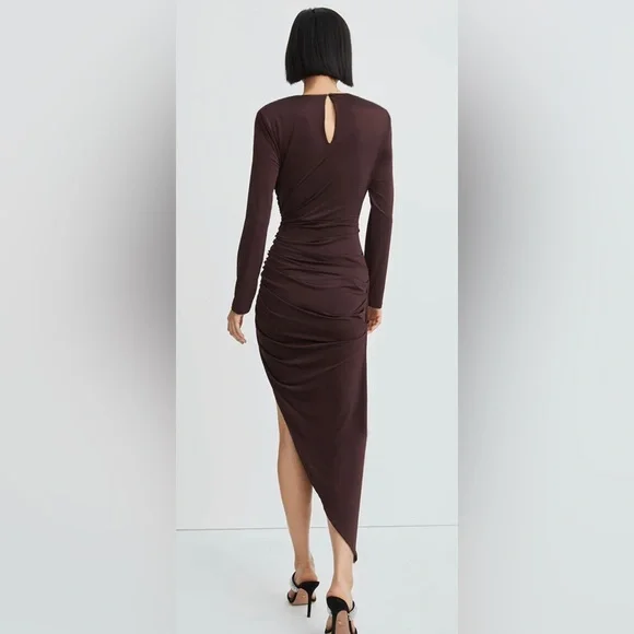 Veronica Beard Tristana Ruched Asymmetric Hi-Low Dress 498$ -  threedaughtersproperties.com